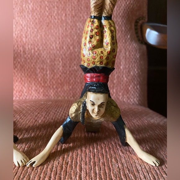 Vintage Candlestick Holders Asian Acrobat Pair - Picture 8 of 11